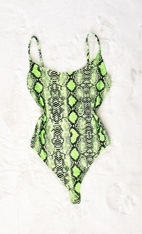 Neon Snake Print Bodysuit