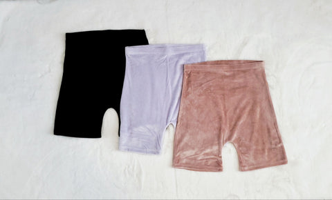 Velvet Biker Shorts