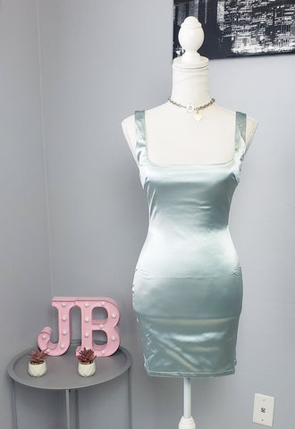 Mint Satin Dress