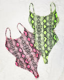 Neon Snake Print Bodysuit